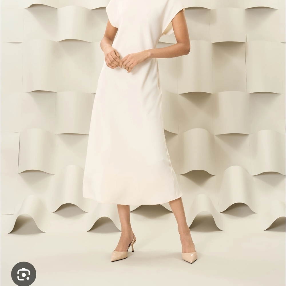 Luxely Sable Maxi Dress In White Smoke | Sz 4 | NWT | Minimalist Clean Girl